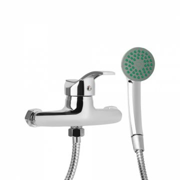Baterie cabina dus Sanitec SN0009, Inox, Cartus ceramic 40cm, Monocomanda, Argintiu Baterie cabina dus Sanitec SN0009, Inox, Cartus ceramic 40cm, Monocomanda, Argintiu