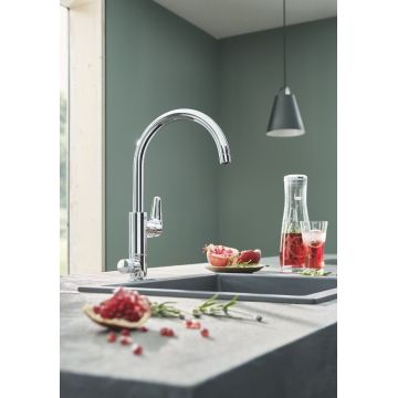 Baterie de bucatarie Grohe BauCurve Blue Pure, monocomanda, pipa inalta, fara filtru, crom - 31723000