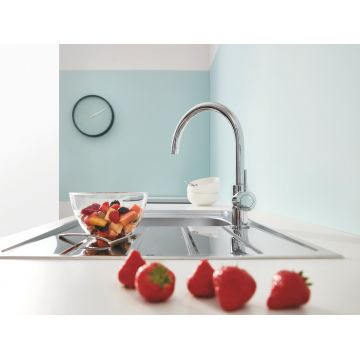 Baterie de bucatarie Grohe Start Classic, 3/8'' pipa inalta, pivotanta, cartus ceramic, monocomanda, crom - 31553001