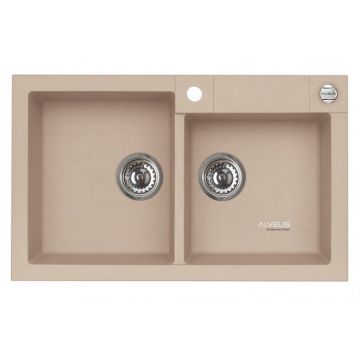 Chiuveta Alveus, ROCK 90 A55 BEIGE MELANGE, Incastrabil, Compozit