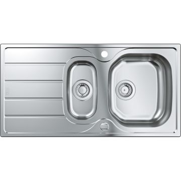 Chiuveta bucatarie Grohe K200 60 cu doua cuve inegale 965x500mm inox satinat