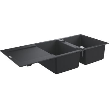 Chiuveta bucatarie Grohe K500 80 -C cu doua cuve 1160x500mm compozit granite black Chiuveta bucatarie Grohe K500 80 -C cu doua cuve 1160x500mm compozit granite black