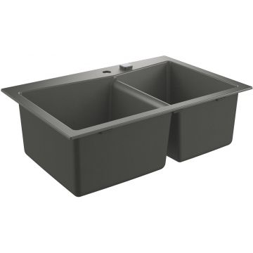 Chiuveta bucatarie Grohe K700 90 -C cu doua cuve 406x438mm compozit granite gray Chiuveta bucatarie Grohe K700 90 -C cu doua cuve 406x438mm compozit granite gray