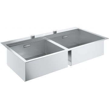 Chiuveta bucatarie Grohe K800 120 -S cu doua cuve 1024x560mm inox Chiuveta bucatarie Grohe K800 120 -S cu doua cuve 1024x560mm inox