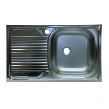 Chiuveta bucatarie Pyramis Onset, inox, lucios, 1 cuva dreapta, 800 x 500 mm