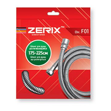 Furtun de dus Zerix F01 (ZX2620), Furtun 175-225cm, otel inoxidabil, Chrome