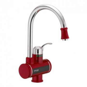 Robinet instant electric pentru apa MIXXUS Electra 240-E Red, 3 kW, Plastic Otel inoxidabil