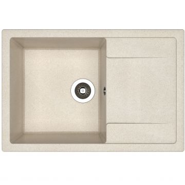 Chiuveta bucatarie Dr. Gans Techno, granit/compozit, incastrabila, bej, adancime 20 cm, 76 x 51 cm Chiuveta bucatarie Dr. Gans Techno, granit/compozit, incastrabila, bej, adancime 20 cm, 76 x 51 cm