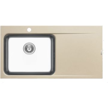 Chiuveta bucatarie granit si inox PYRROS 100x52 1B 1D ST Mocha