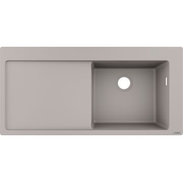 Chiuveta bucatarie Hansgrohe S514-F450 SilicaTec 450 51x105x19cm picurator stanga concrete grey