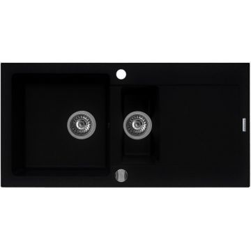 Chiuveta bucatarie MIDO 100x50 1 1/2B 1D Black Chiuveta bucatarie MIDO 100x50 1 1/2B 1D Black