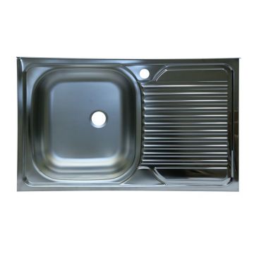Chiuveta bucatarie Pyramis Onset, inox, lucios, 1 cuva stanga, 800 x 500 mm
