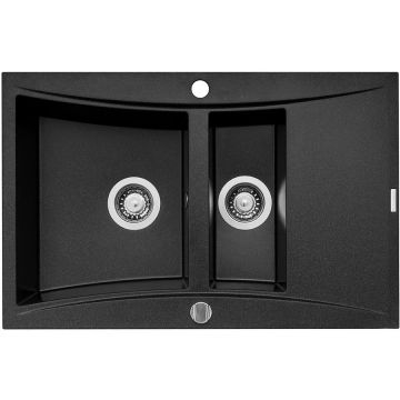 Chiuveta de bucatarie Pyragranite SOFTLINE 1 1/2B1D 79x51 Black
