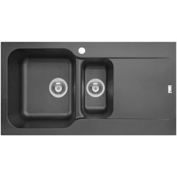 Chiuveta soft compozit de bucatarie Level Artithek 1 1/2B 1D ST Negru Chiuveta soft compozit de bucatarie Level Artithek 1 1/2B 1D ST Negru