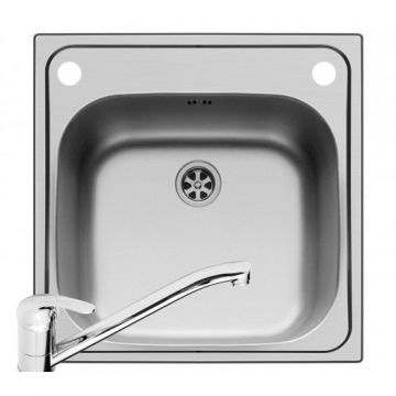 Set 2IN 1 Chiuveta Inox INSET 1B SM + Baterie