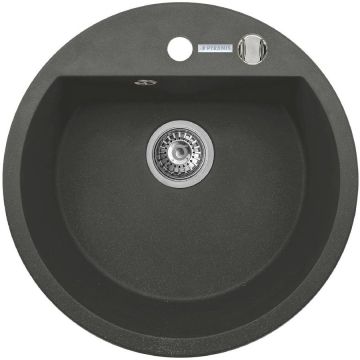 Set Chiuveta bucatarie granit MIDO 1B Ø51 + Baterie OSSIA Black