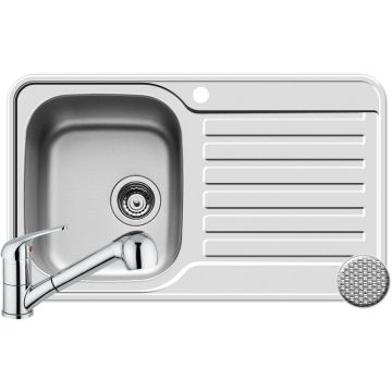 Set chiuveta inox SPACE MINI ST LN si baterie FIDO Crom