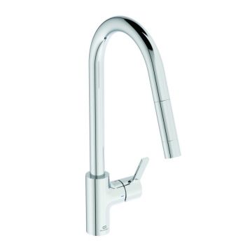 Baterie bucatarie cu dus extactibil Ideal Standard Gusto 235 crom lucios 1 tip de jet