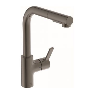 Baterie bucatarie cu dus extactibil Ideal Standard Gusto 295 gri Magnetic Grey 2 tipuri de jet