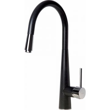 Baterie bucatarie cu dus extractabil Deante Aster negru grafit
