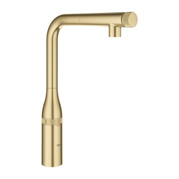 Baterie bucatarie cu dus extractibil Grohe Essence SmartControl auriu periat Cool Sunrise