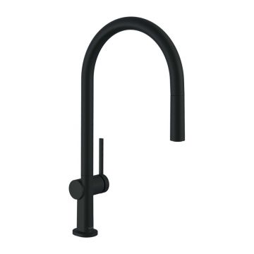 Baterie bucatarie cu dus extractibil Hansgrohe Talis M54 210 negru mat cu 1 tip de jet