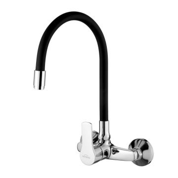 Baterie bucatarie cu pipa flexibila Invena Verso negru - crom
