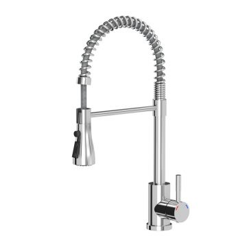 Baterie bucatarie cu pipa flexibila Quadron Pop Salma crom
