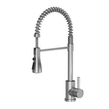 Baterie bucatarie cu pipa flexibila Quadron Pop Salma inox