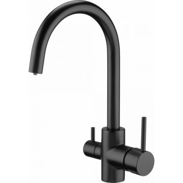 Baterie bucatarie Deante negru 3 cai