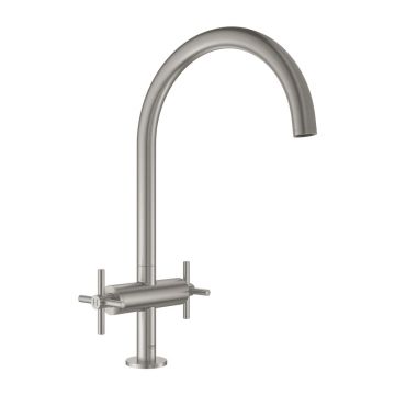 Baterie bucatarie Grohe Atrio dubla comanda crom periat Supersteel