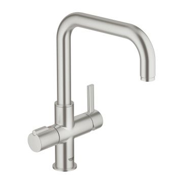 Baterie bucatarie Grohe Red Duo crom periat Supersteel monocomanda