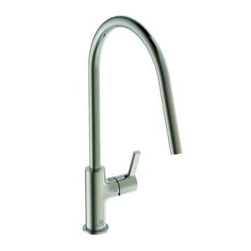 Baterie bucatarie Ideal Standard Gusto 226 cu pipa rotativa argintiu Silver Storm