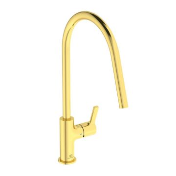 Baterie bucatarie Ideal Standard Gusto 226 cu pipa rotativa auriu periat
