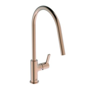 Baterie bucatarie Ideal Standard Gusto 226 cu pipa rotativa cupru Sunset Rose