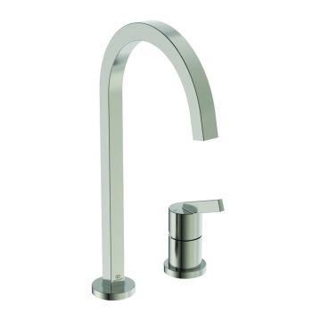 Baterie bucatarie Ideal Standard Gusto Square 217 argintiu Silver Storm 2 elemente
