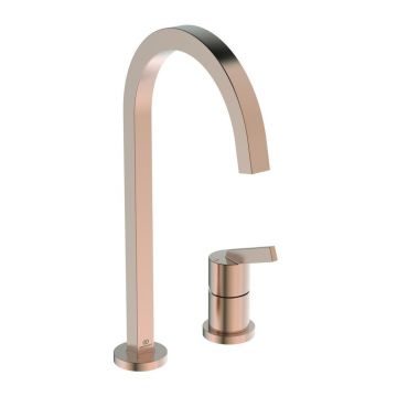 Baterie bucatarie Ideal Standard Gusto Square 217 cupru Sunset Rose 2 elemente