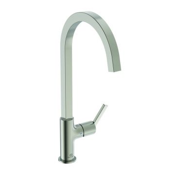 Baterie bucatarie Ideal Standard Gusto Square 306 argintiu Silver Storm