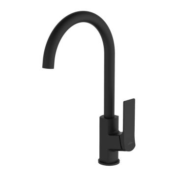 Baterie bucatarie Invena Neri monocomanda negru mat