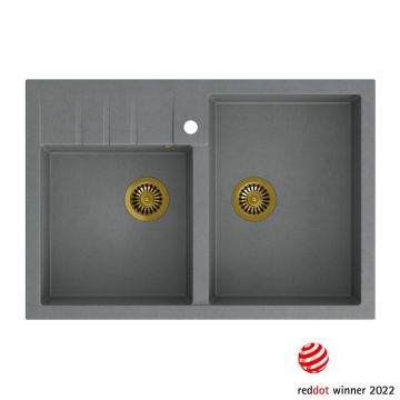 Chiuveta compozit incastrata Quadron Bill 120 gri - auriu 90x62 cm
