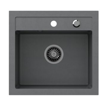 Chiuveta compozit incastrata Quadron Pop Johnny 110 gri 43x50 cm