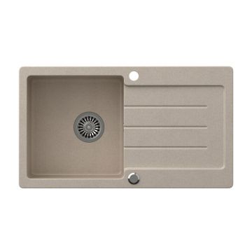 Chiuveta compozit incastrata Quadron Pop Johnny 111 bej 77x44 cm