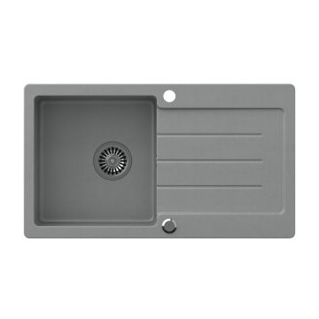 Chiuveta compozit incastrata Quadron Pop Johnny 111 gri 77x44 cm