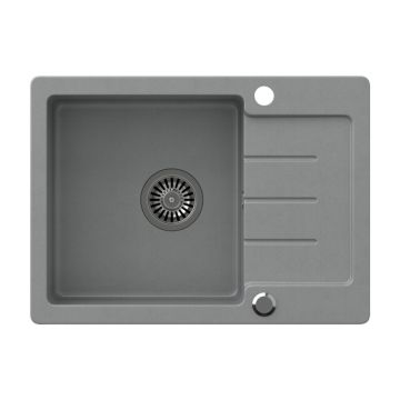 Chiuveta compozit incastrata Quadron Pop Johnny 116 gri 60x44 cm
