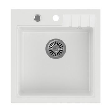 Chiuveta compozit incastrata Quadron Pop Peter 110 alb 50x52 cm