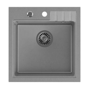 Chiuveta compozit incastrata Quadron Pop Peter 110 gri 50x52 cm