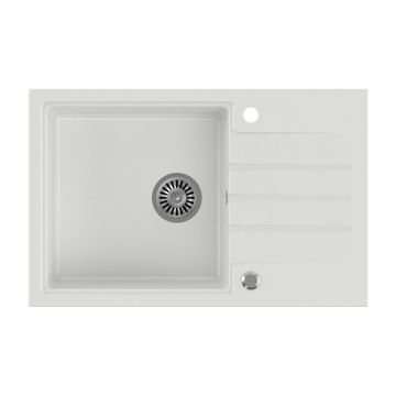 Chiuveta compozit incastrata Quadron Pop Peter 111 alb 78x50 cm