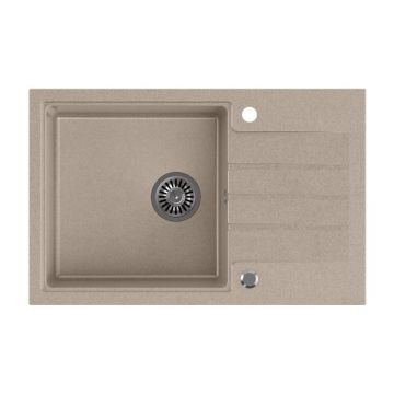 Chiuveta compozit incastrata Quadron Pop Peter 111 bej 78x50 cm