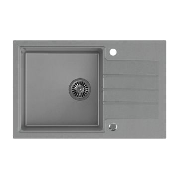Chiuveta compozit incastrata Quadron Pop Peter 111 gri 78x50 cm