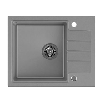Chiuveta compozit incastrata Quadron Pop Peter 116 gri 62x50 cm